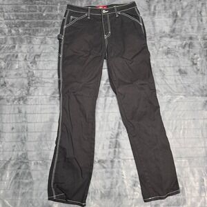 Dickies Black Contrast Stitch Carpenter Pants Mens 5/27 Straight Leg Utility
